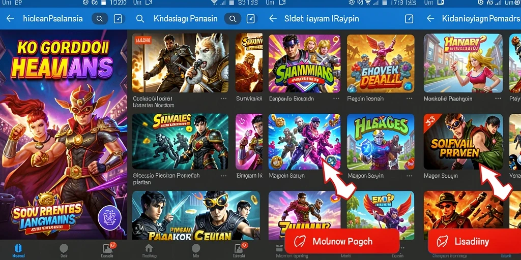 Screenshot menunjukkan tampilan permainan slot yang menarik.