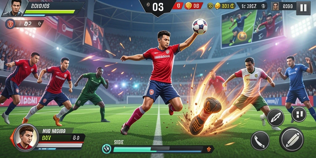 Tangkapan layar menampilkan pertarungan epik melawan monster.